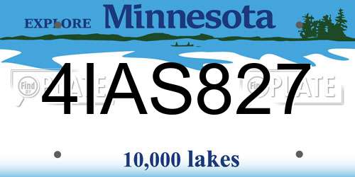 4IAS827 Minnesota License Plate