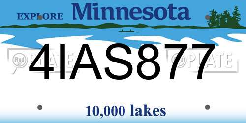 4IAS877 Minnesota License Plate