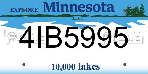 4IB5995 Minnesota License Plate
