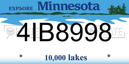 4IB8998 Minnesota License Plate