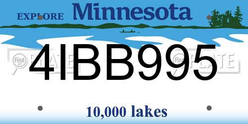 4IBB995 Minnesota License Plate