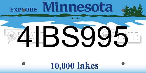 4IBS995 Minnesota License Plate