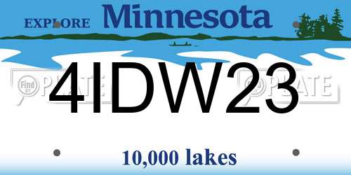 4IDW23 Minnesota License Plate