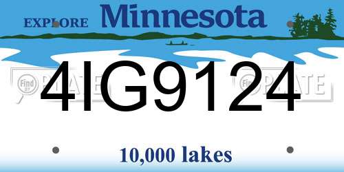 4IG9124 Minnesota License Plate