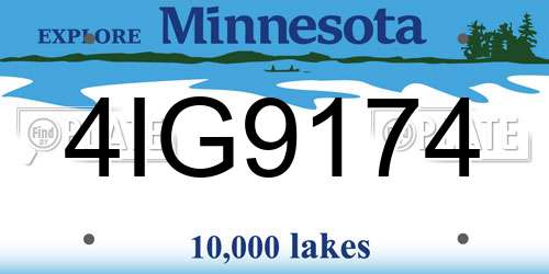 4IG9174 Minnesota License Plate