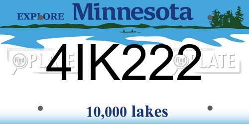 4IK222 Minnesota License Plate