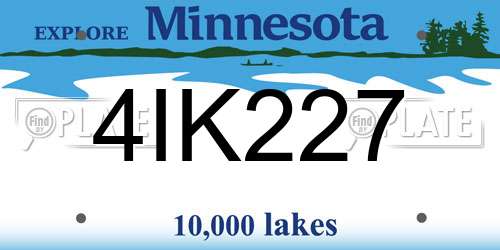 4IK227 Minnesota License Plate