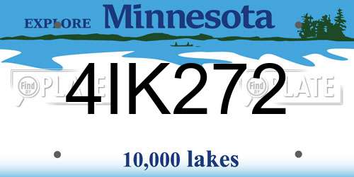 4IK272 Minnesota License Plate