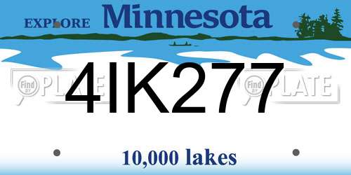 4IK277 Minnesota License Plate