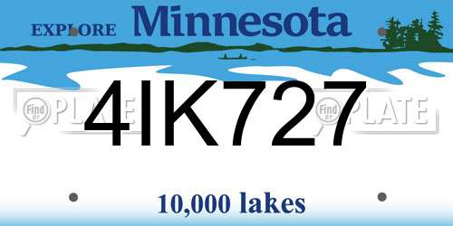 4IK727 Minnesota License Plate