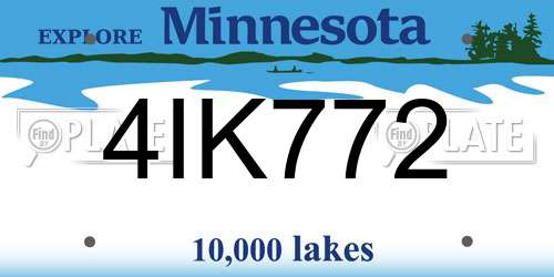4IK772 Minnesota License Plate
