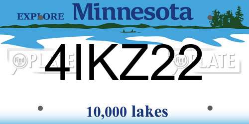 4IKZ22 Minnesota License Plate
