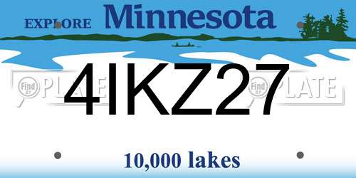 4IKZ27 Minnesota License Plate