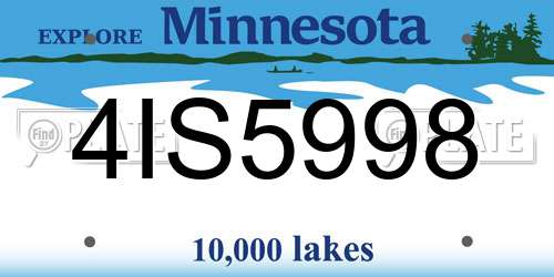 4IS5998 Minnesota License Plate
