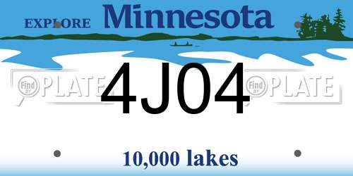 4J04 Minnesota License Plate