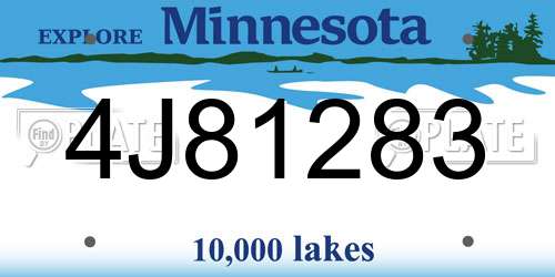 4J81283 Minnesota License Plate