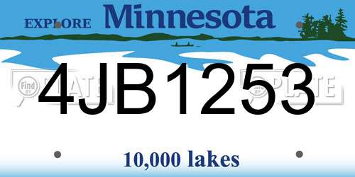 4JB1253 Minnesota License Plate