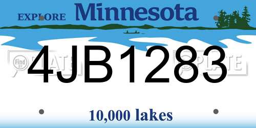 4JB1283 Minnesota License Plate