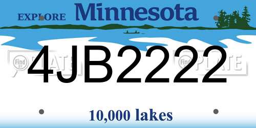 4JB2222 Minnesota License Plate