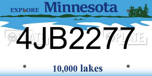4JB2277 Minnesota License Plate