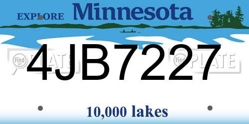 4JB7227 Minnesota License Plate
