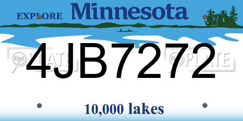 4JB7272 Minnesota License Plate