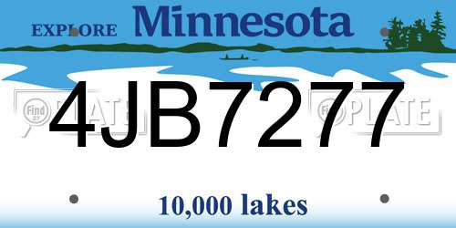 4JB7277 Minnesota License Plate