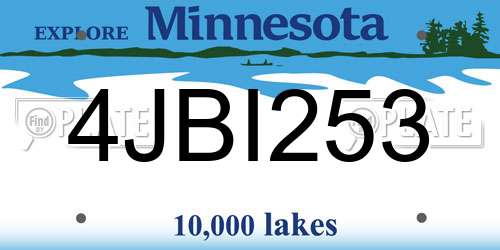 4JBI253 Minnesota License Plate
