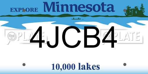 4JCB4 Minnesota License Plate