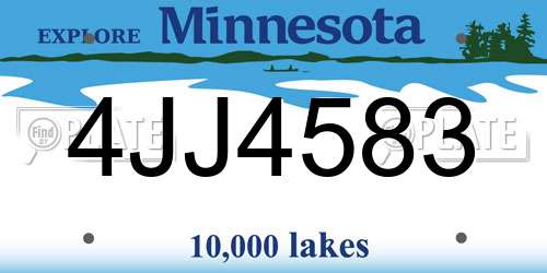 4JJ4583 Minnesota License Plate