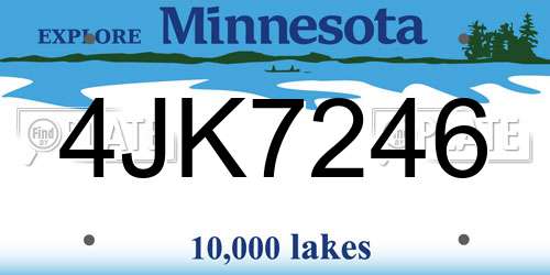 4JK7246 Minnesota License Plate