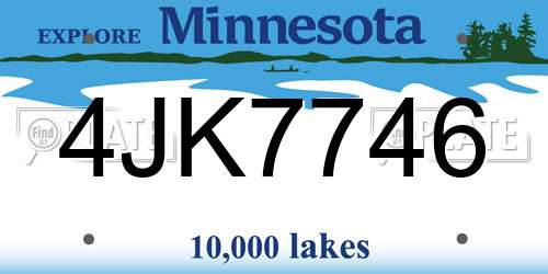 4JK7746 Minnesota License Plate