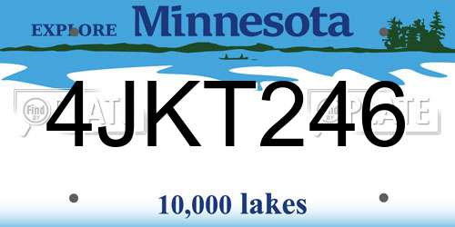 4JKT246 Minnesota License Plate