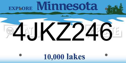 4JKZ246 Minnesota License Plate