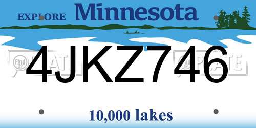 4JKZ746 Minnesota License Plate