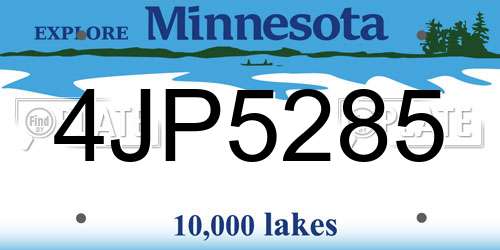 4JP5285 Minnesota License Plate