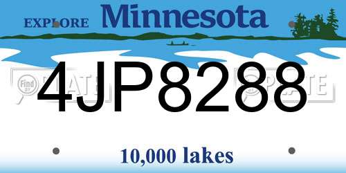 4JP8288 Minnesota License Plate