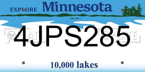 4JPS285 Minnesota License Plate