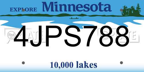 4JPS788 Minnesota License Plate