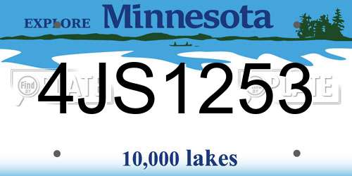 4JS1253 Minnesota License Plate