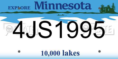 4JS1995 Minnesota License Plate