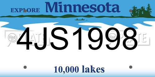 4JS1998 Minnesota License Plate