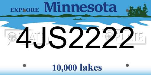 4JS2222 Minnesota License Plate