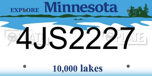 4JS2227 Minnesota License Plate