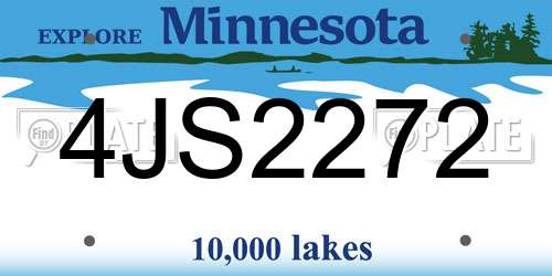 4JS2272 Minnesota License Plate