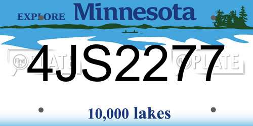 4JS2277 Minnesota License Plate