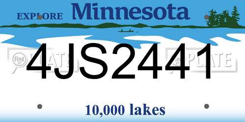 4JS2441 Minnesota License Plate