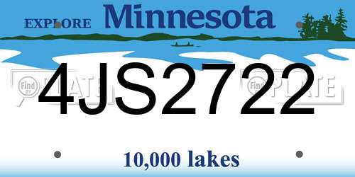 4JS2722 Minnesota License Plate