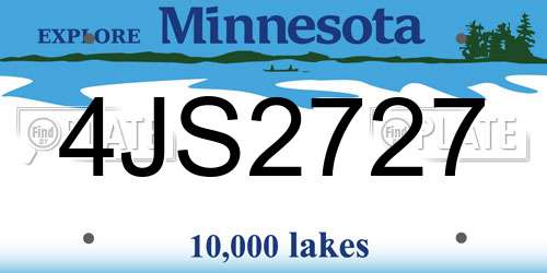 4JS2727 Minnesota License Plate