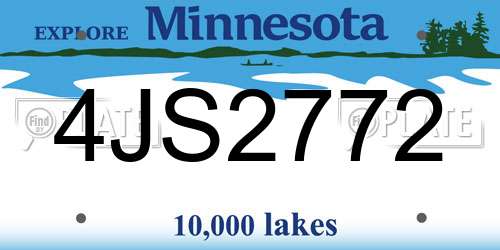 4JS2772 Minnesota License Plate